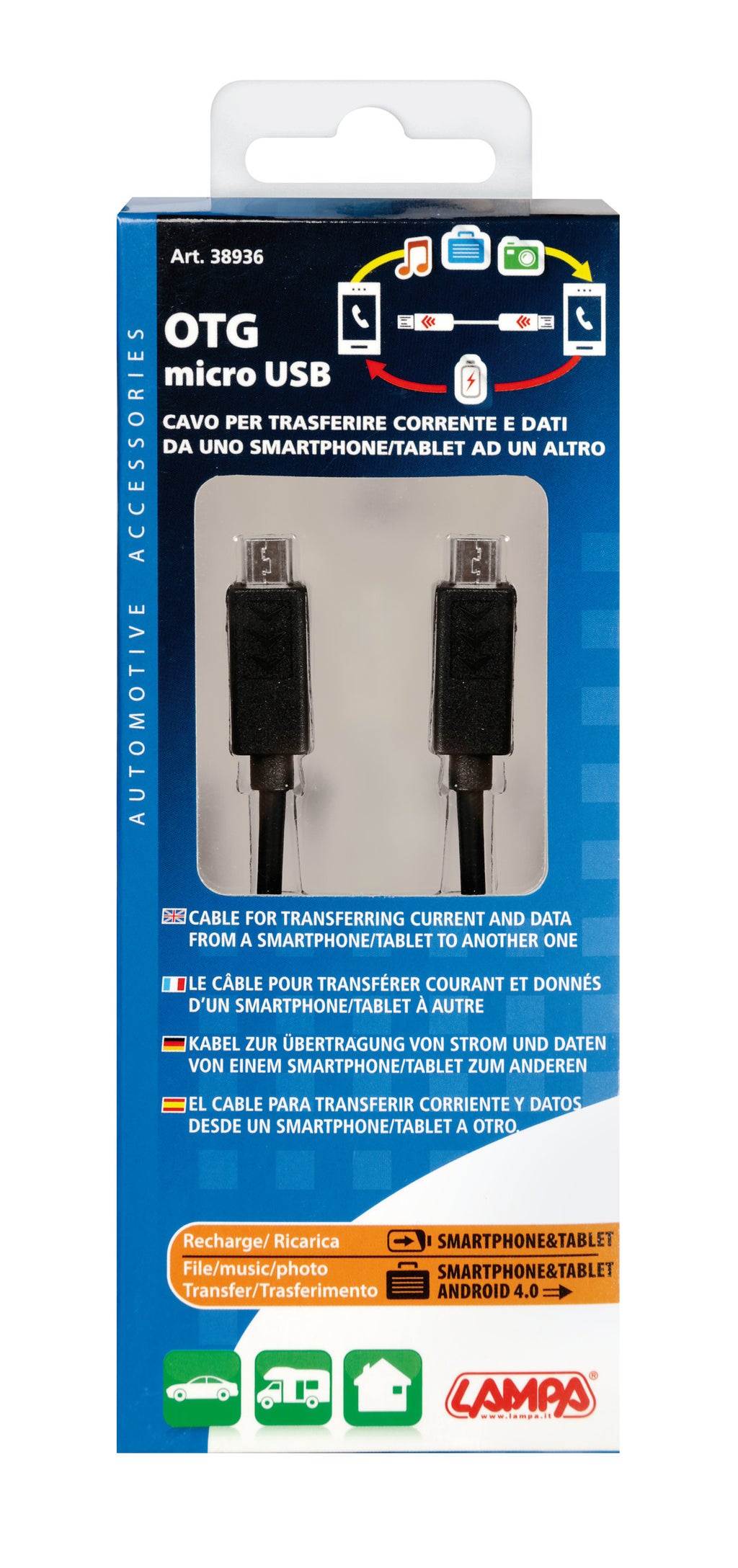 Cavo OTG Micro Usb > Micro Usb - 30 cm - Nero