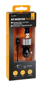 Kit 2 in 1 Micro Usb - Fast Charge - 12/24V