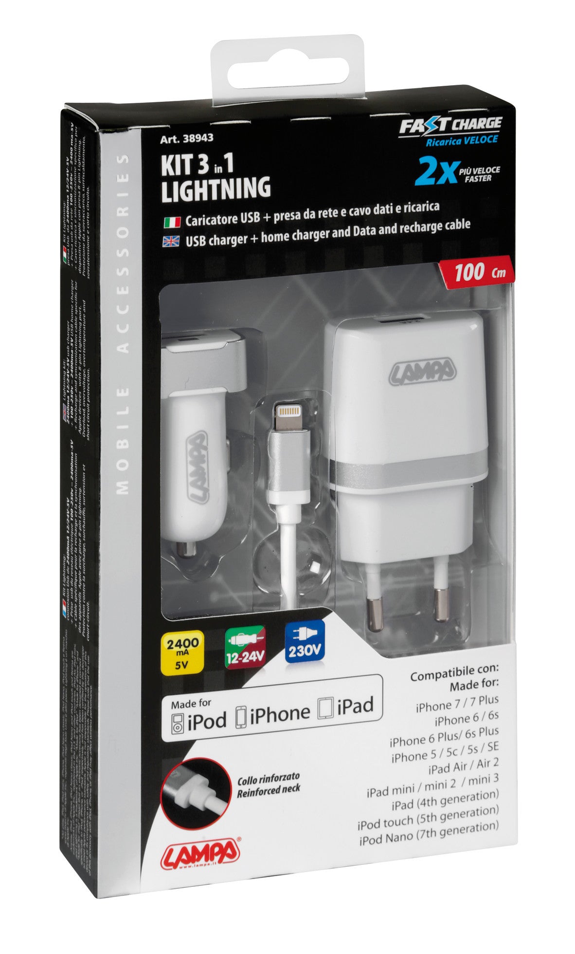 Kit 3 in 1 Lightning - Fast Charge - 12/24V + 230V