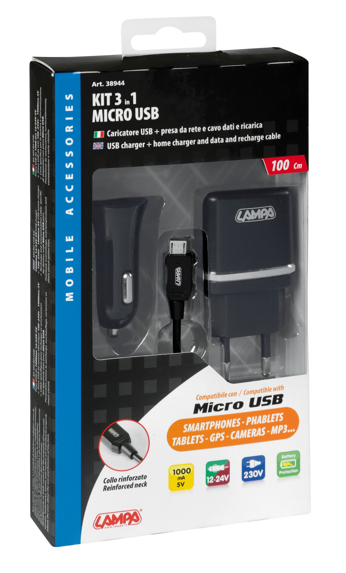Kit 3 in 1 Micro Usb - 12/24V + 230V