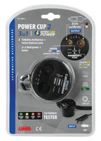 Power cup 2, multipresa con Usb e tester batteria, 12V