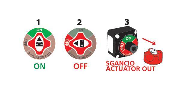 Interruttore stacca batteria a 3 posizioni - 12/50V