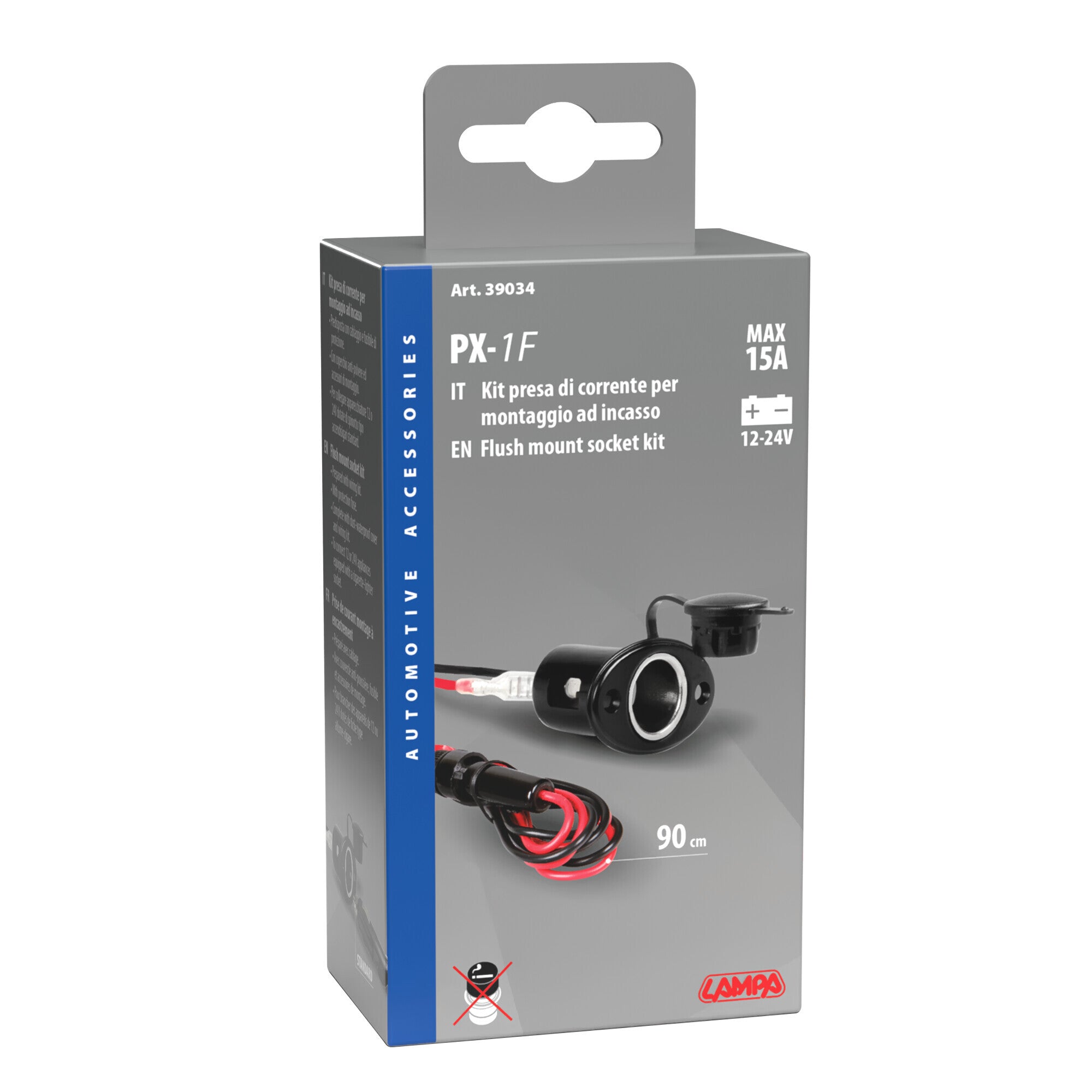 Kit presa corrente, montaggio ad incasso, 12/24V