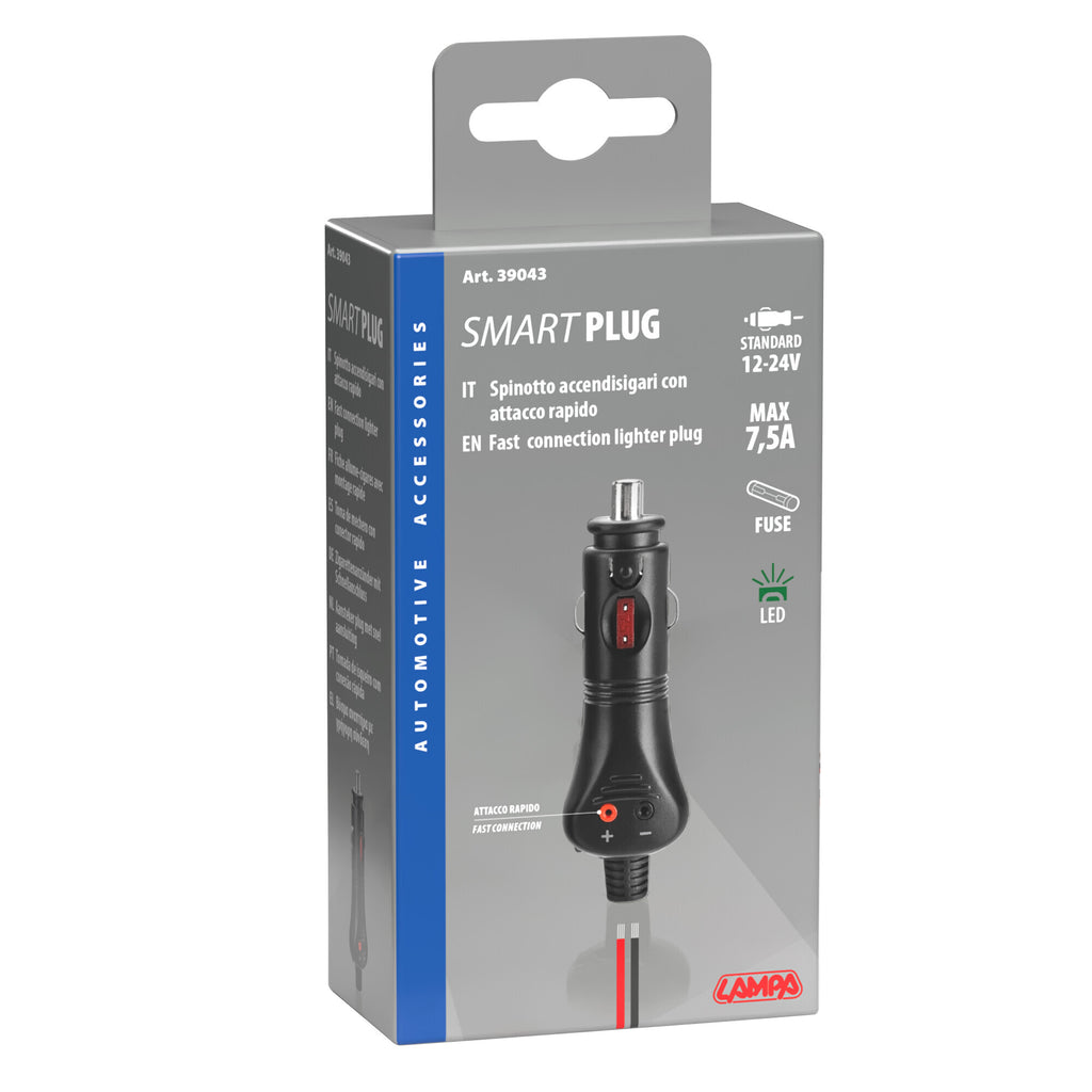 Spinotto per presa accendisigari con attacco rapido, 12/24V