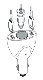 Duo-3, presa corrente con USB, 12/24V