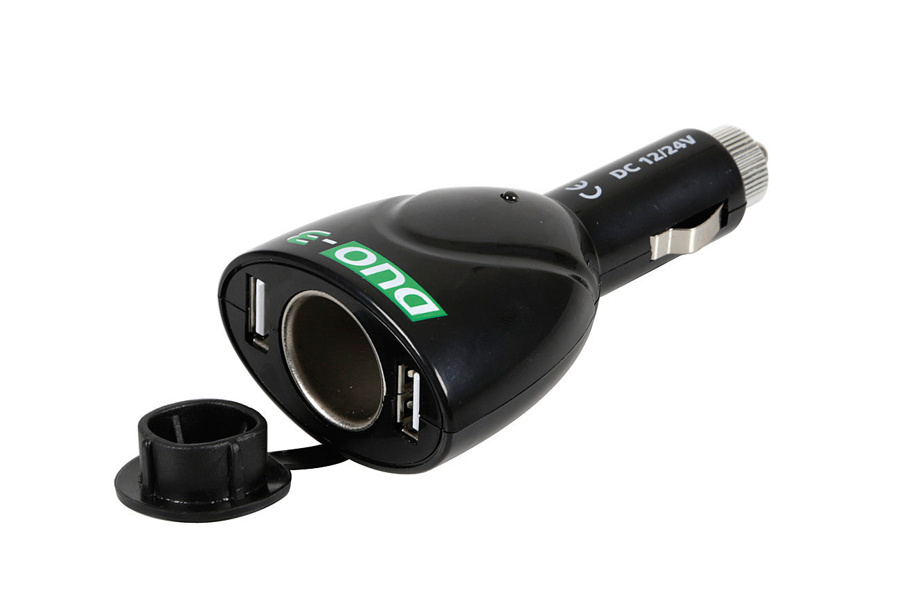 Duo-3, presa corrente con USB, 12/24V