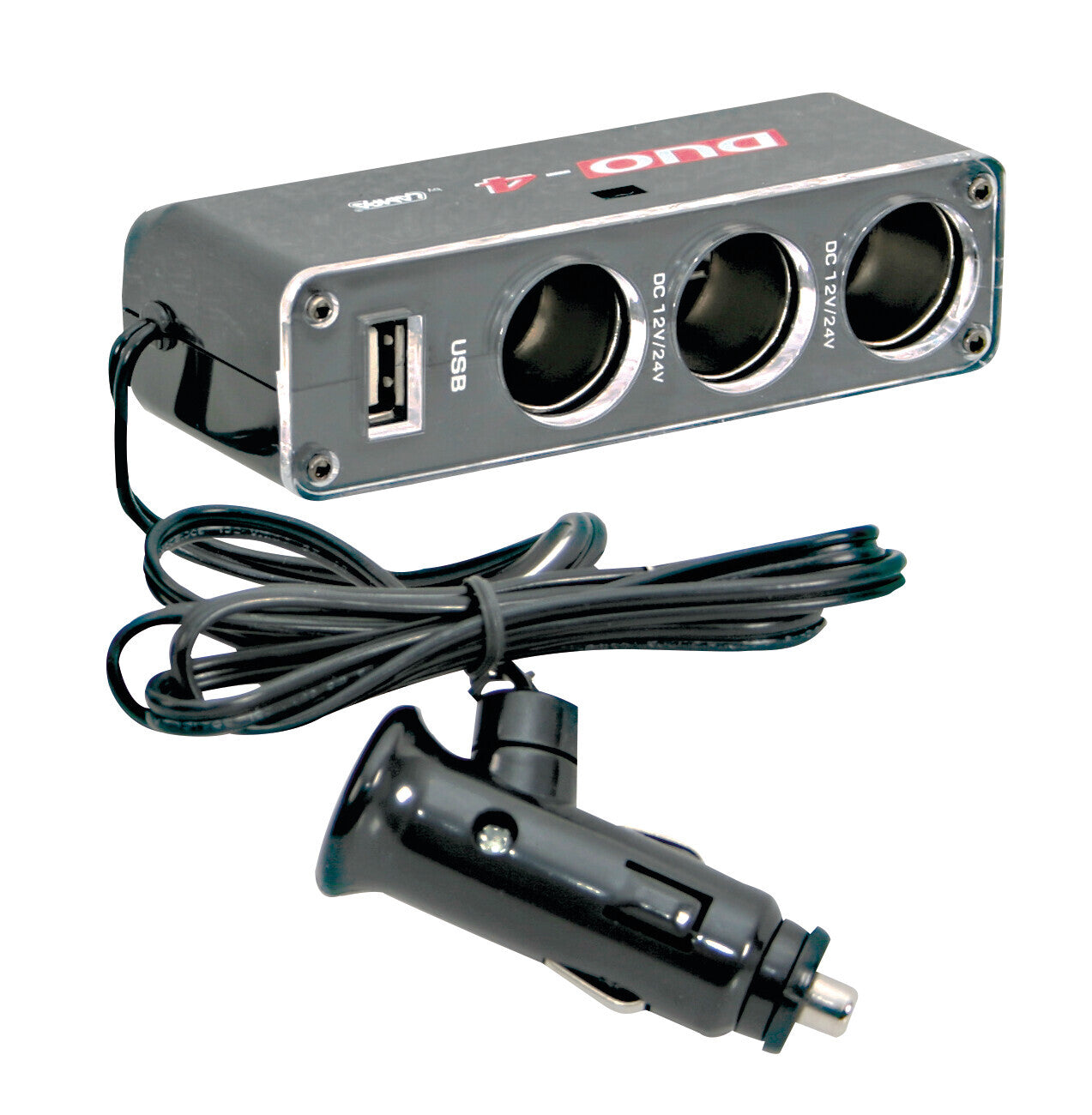 Dual-Power, presa corrente tripla con USB, 12/24V