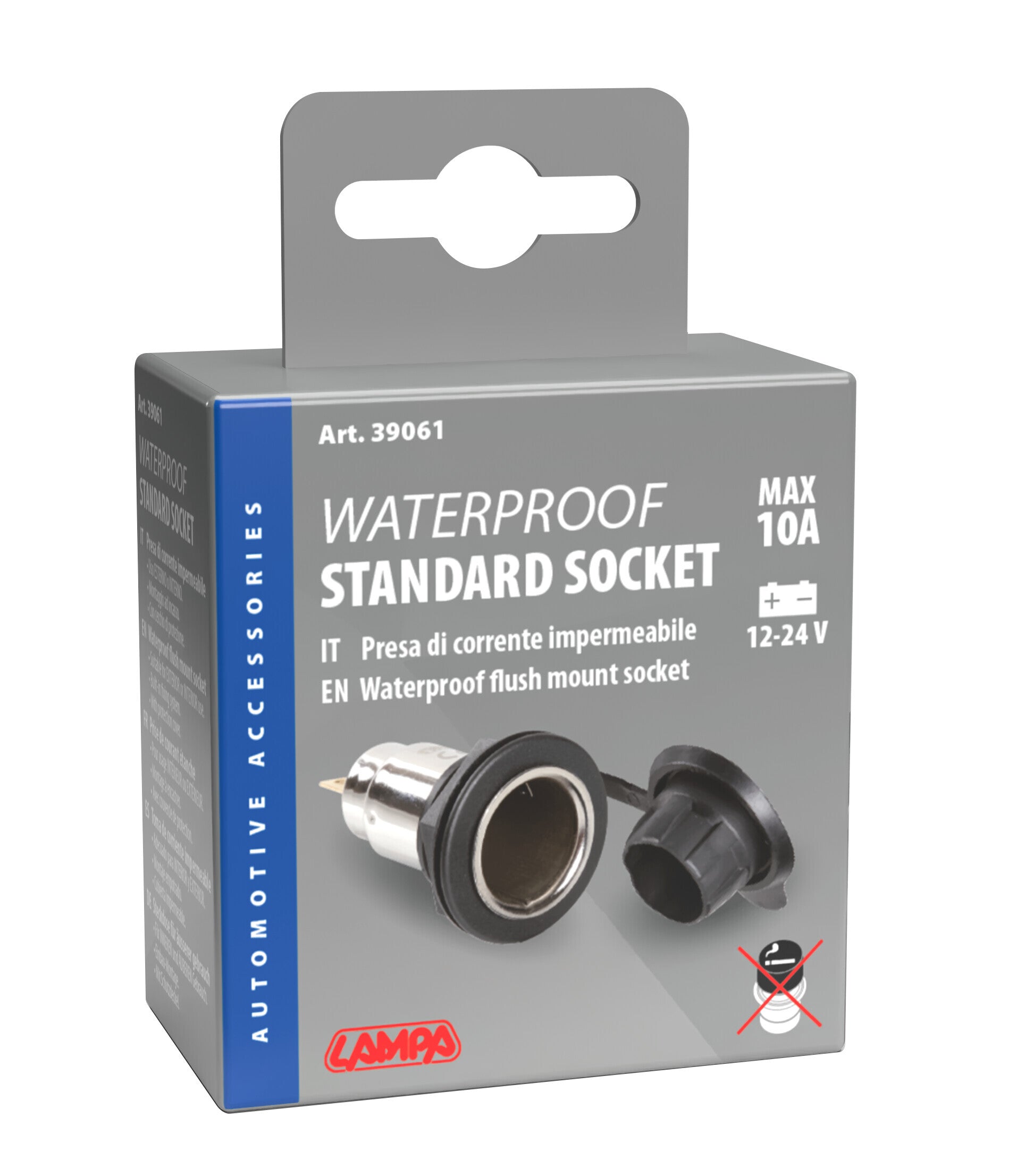 Presa corrente standard, montaggio ad incasso, 12/24V