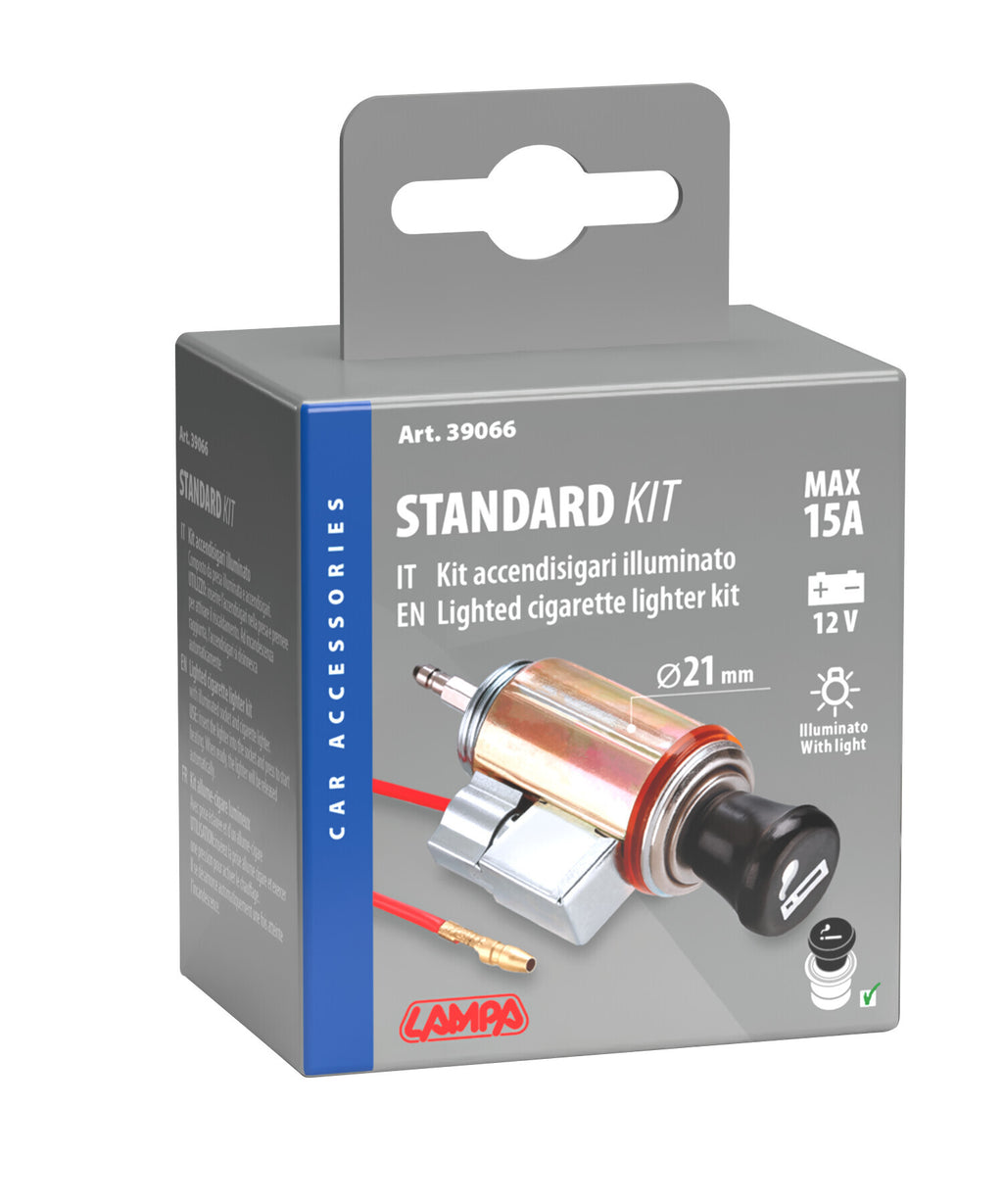 Kit accendisigari con presa illuminata 12V
