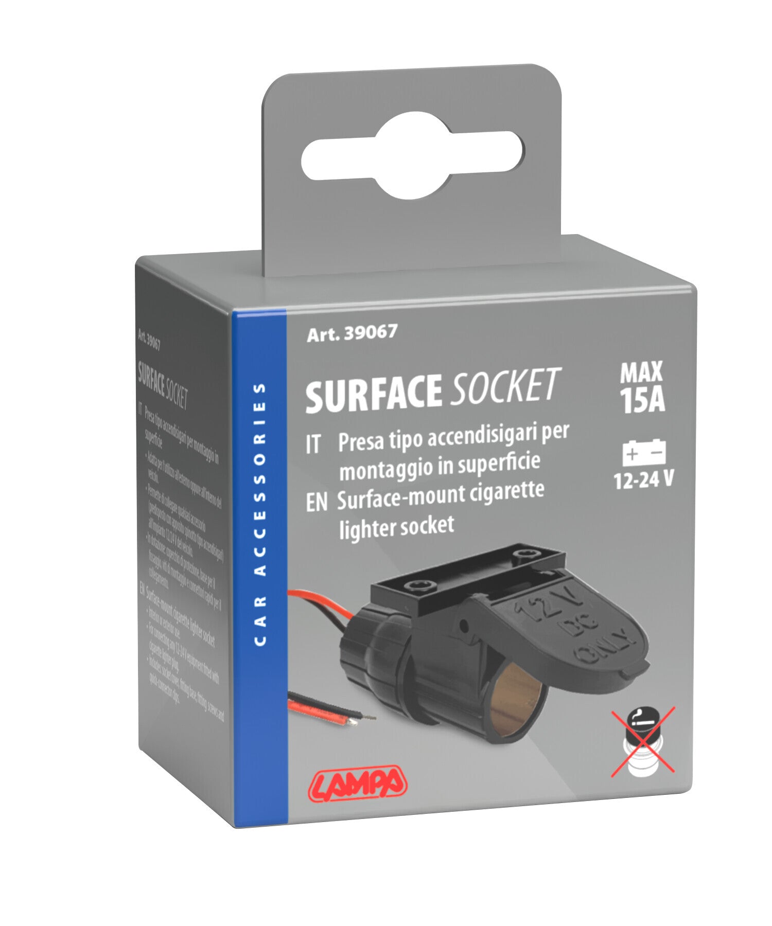 Presa corrente montaggio superficie 12/24V