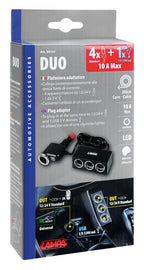 Duo 4+1, presa accendisigari multipla con USB, 12/24V