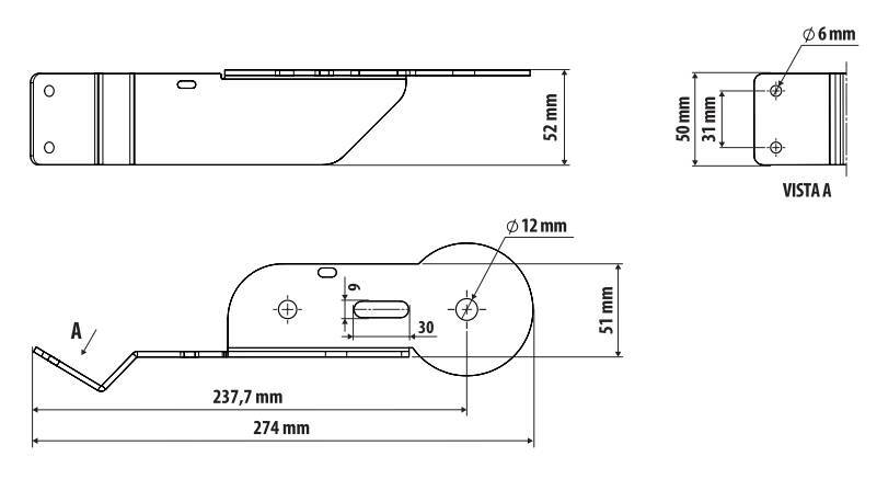 Staffa per antenna CB - Attacco montante - compatibile per Daf XF (06/21>) - Daf XG (06/21>) - Daf XG+ (06/21>)