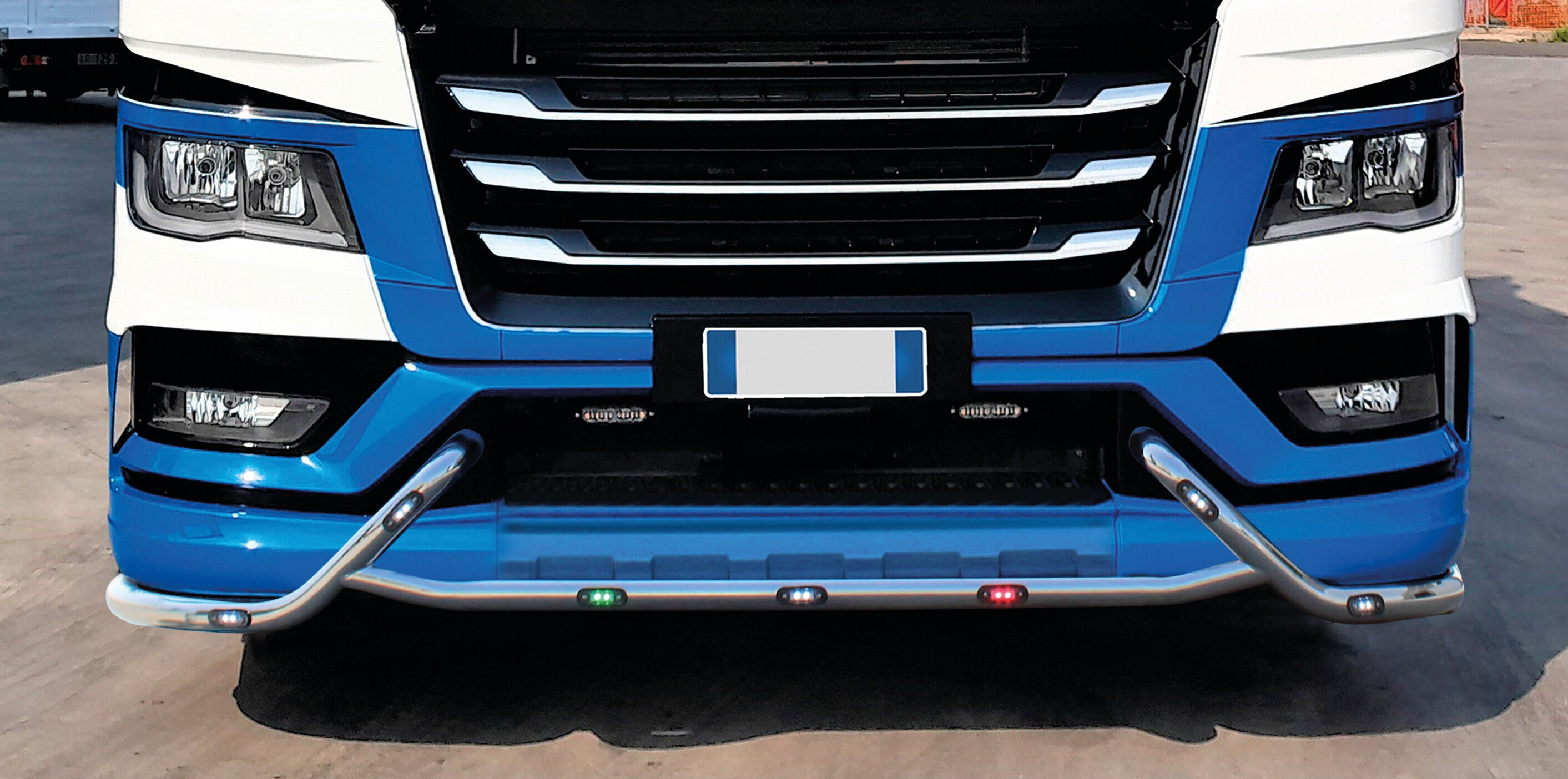 Barra paraurti con portatarga, stile H, 11 fori - compatibile per Man TGX (07/20>)