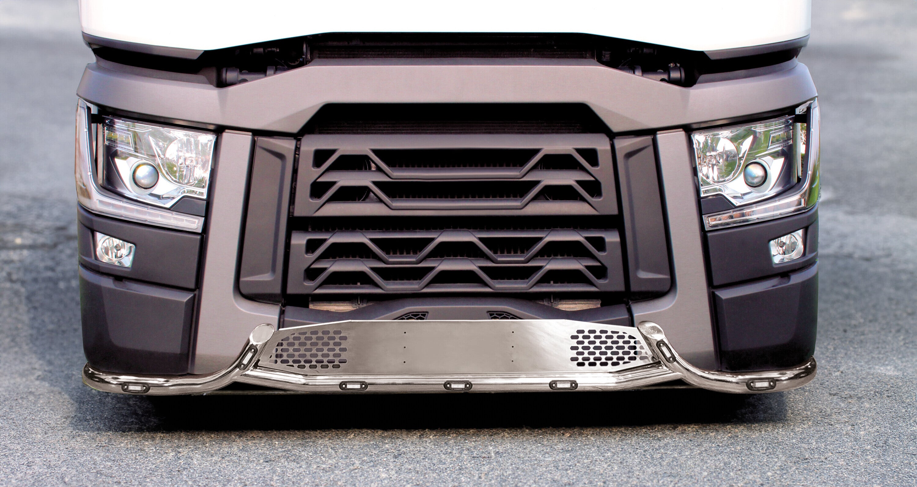 Barra paraurti con portatarga, stile H, 11 fori - compatibile per Renault T (06/13>12/21)