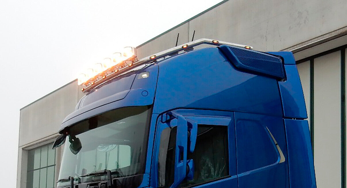Barra portafari per tetto, standard XL, 13 fori - compatibile per Volvo FH Aero (01/24>) Globetrotter XL - Volvo FH Serie 4 (09/12>05/21) Globetrotter XL - Volvo FH Serie 5 (06/21>) Globetrotter XL