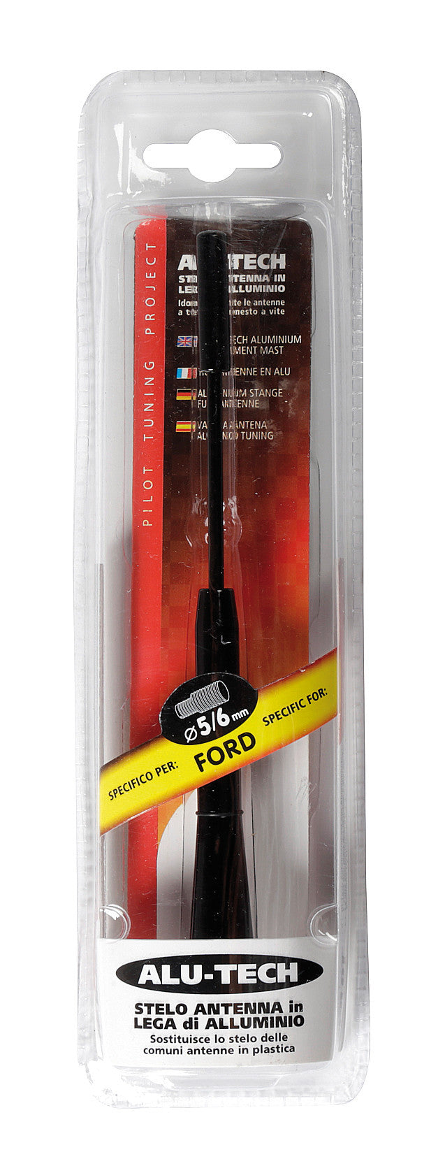 Alu-Tech, stelo antenna - Ø 6 mm - Nero