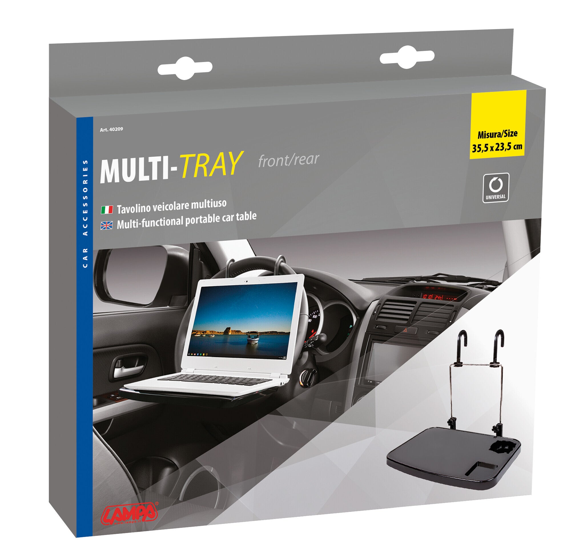 Multy-Tray, tavolino veicolare multiuso