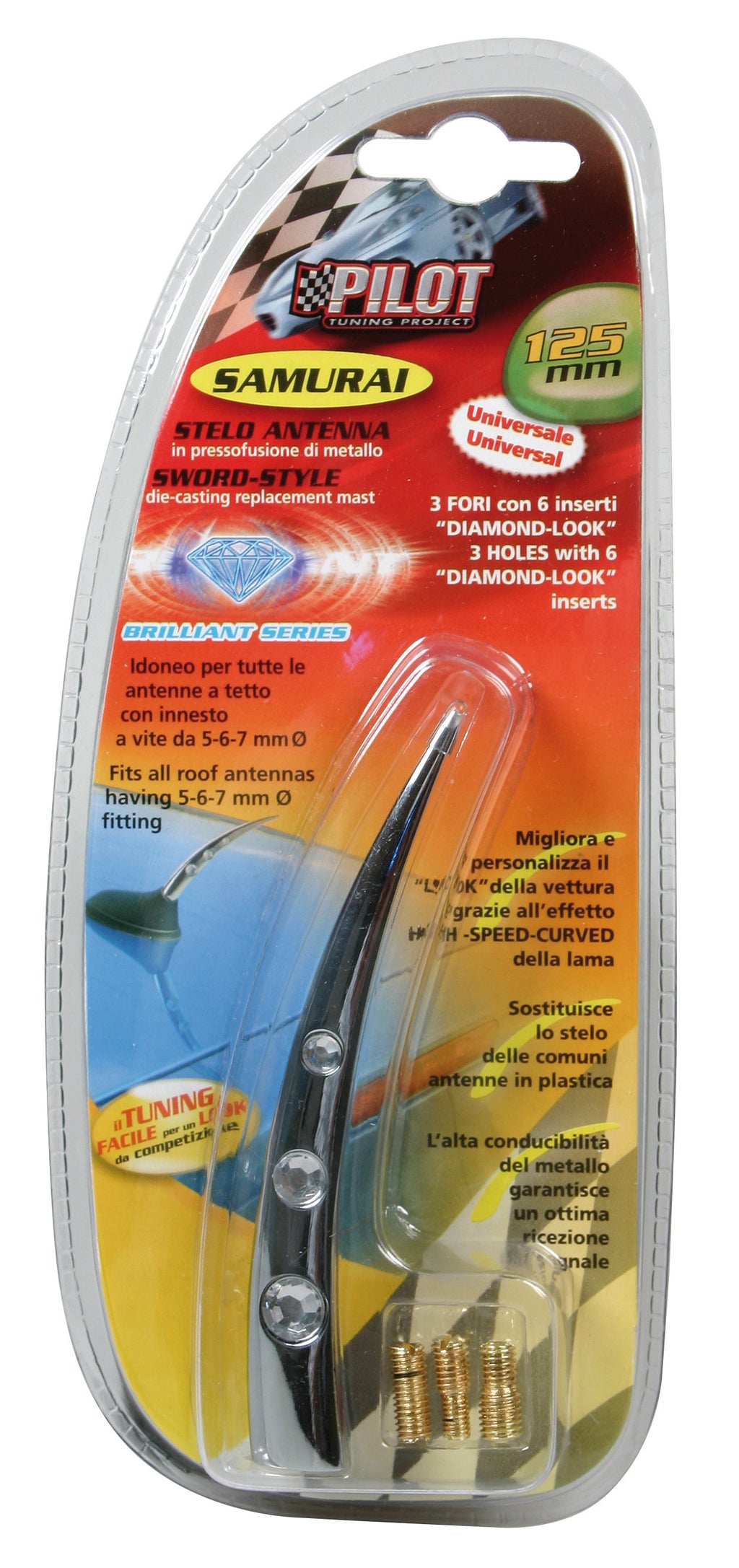 Samurai Diamond-Look, stelo antenna - S - 12,5 cm