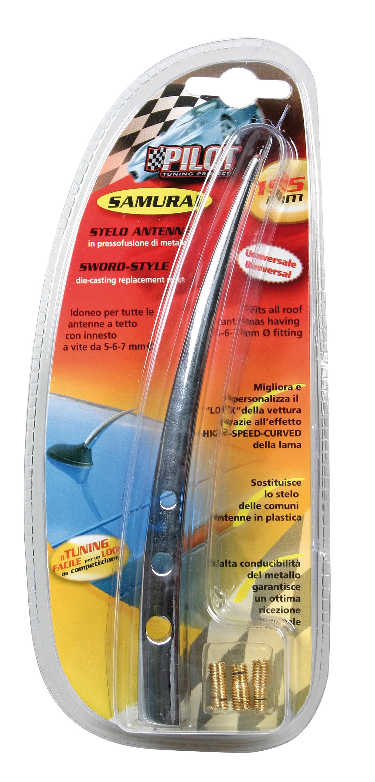 Samurai con Fori, stelo antenna - L - 19,5 cm