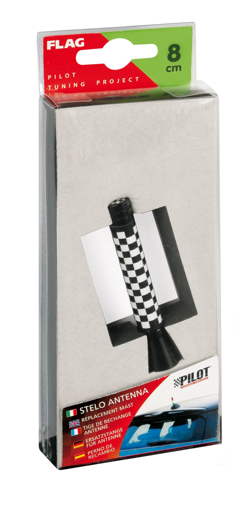 Flag, stelo antenna - 8 cm - Chequered