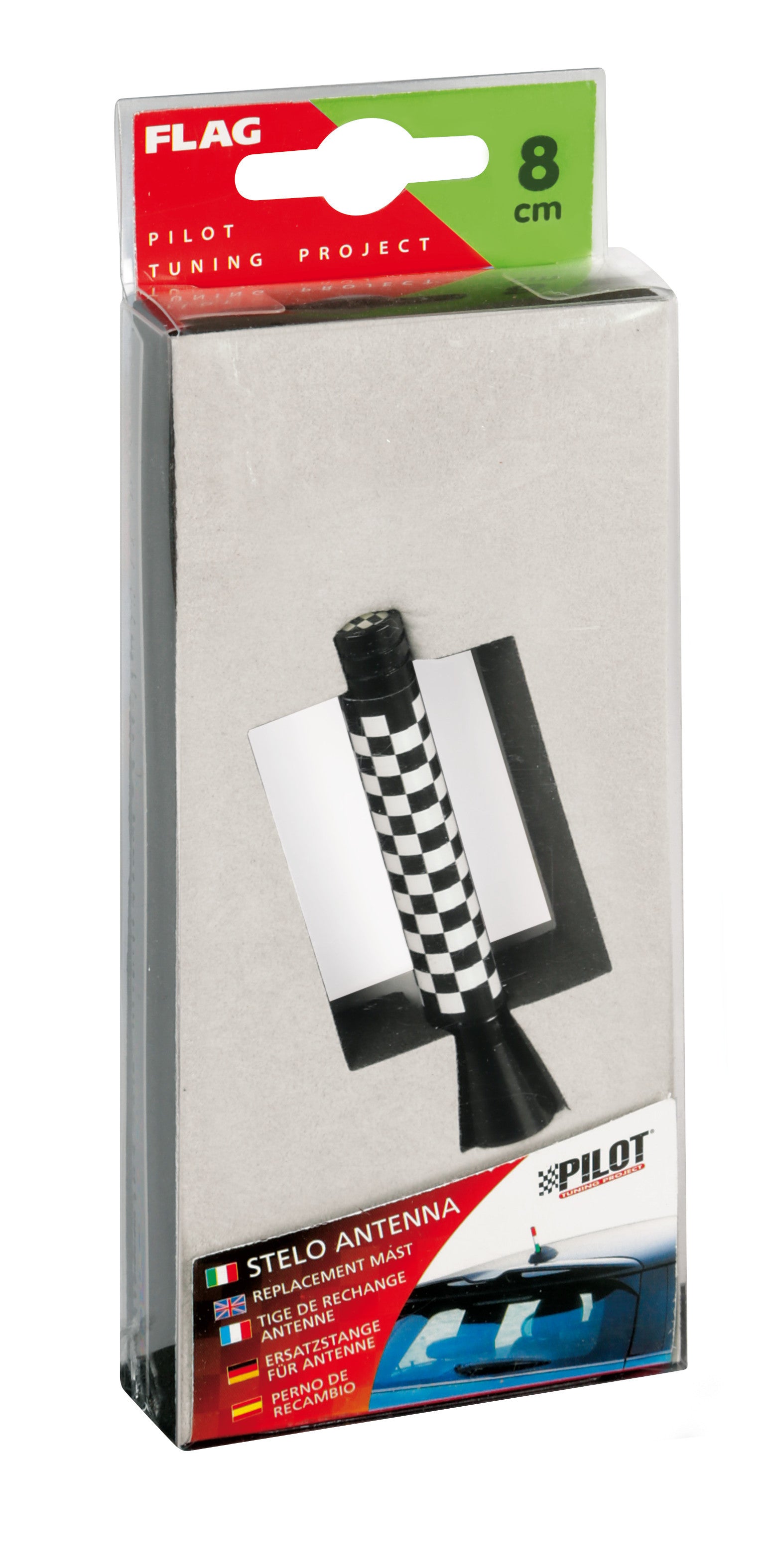 Flag, stelo antenna - 8 cm - Chequered