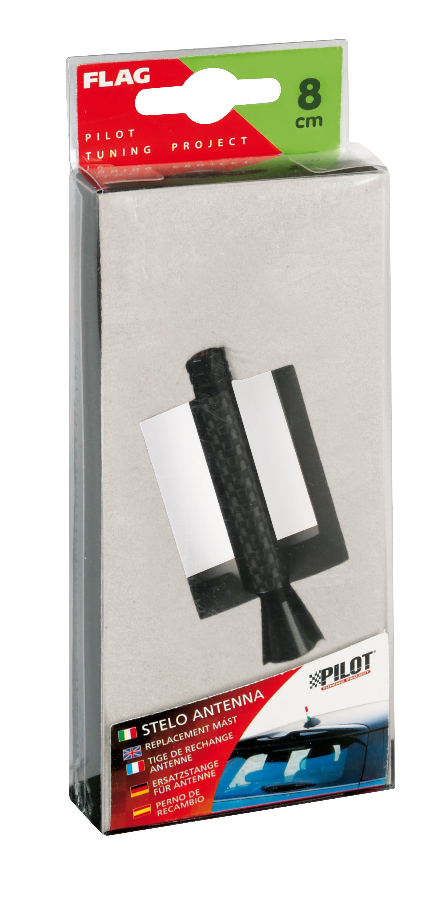 Flag, stelo antenna - 8 cm - Carbon-Look