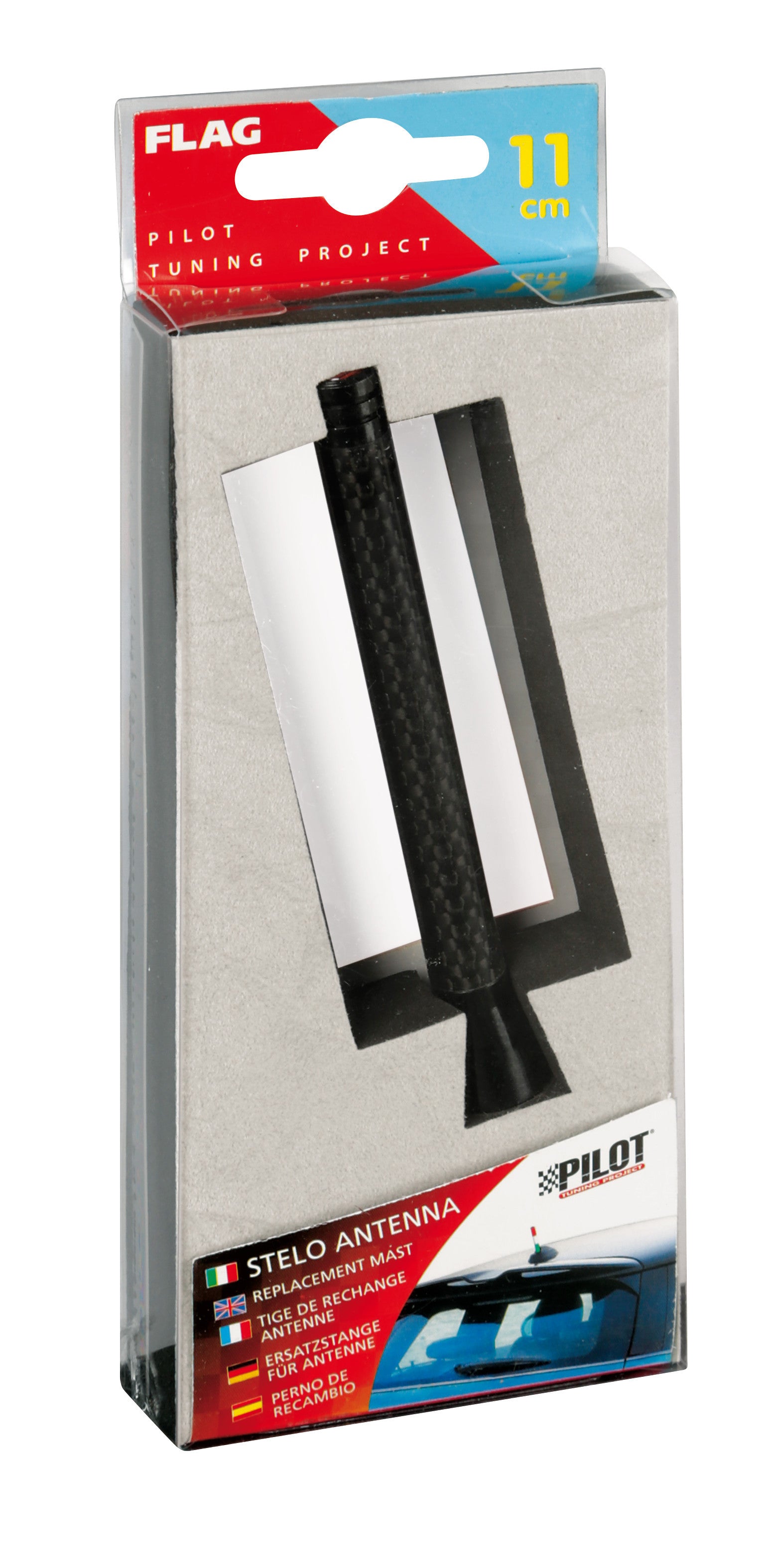 Flag, stelo antenna - 11 cm - Carbon-Look