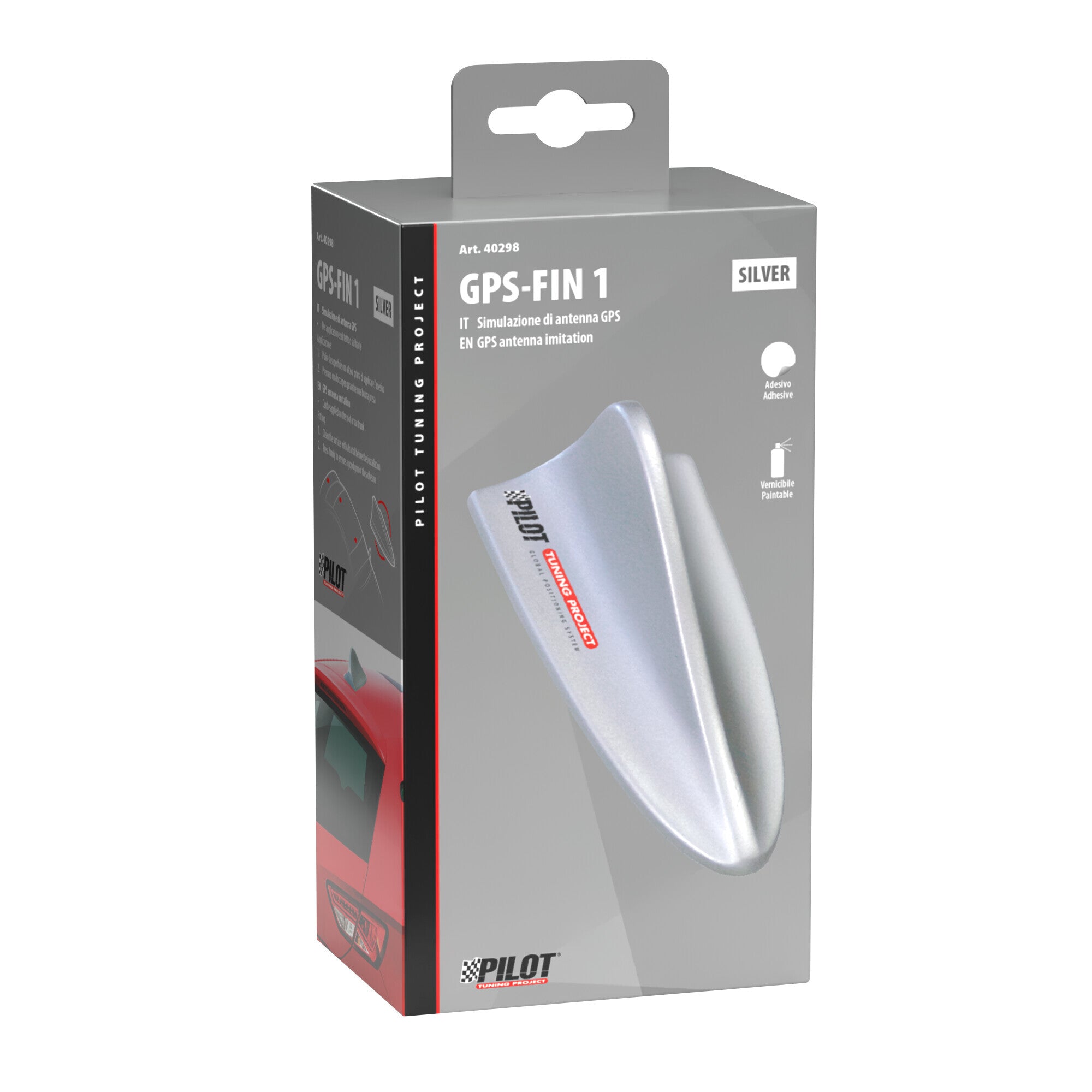 Gps-Fin Spoiler, simulazione di antenna satellitare - Argento