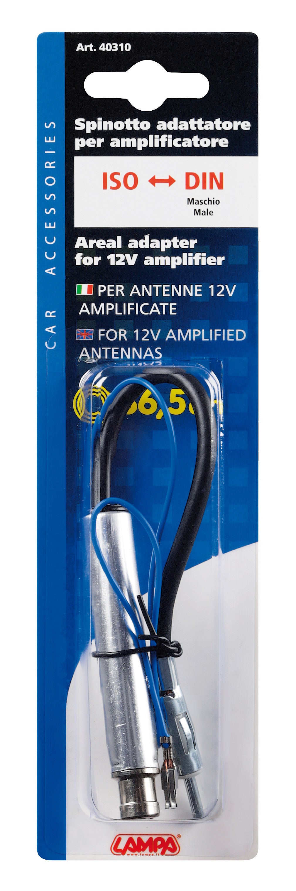 Adattatore antenna ISO femmina>DIN maschio - 36,5 cm