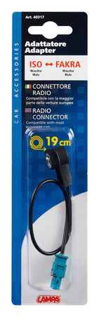 Adattatore antenna DIN maschio>FAKRA maschio - 19 cm