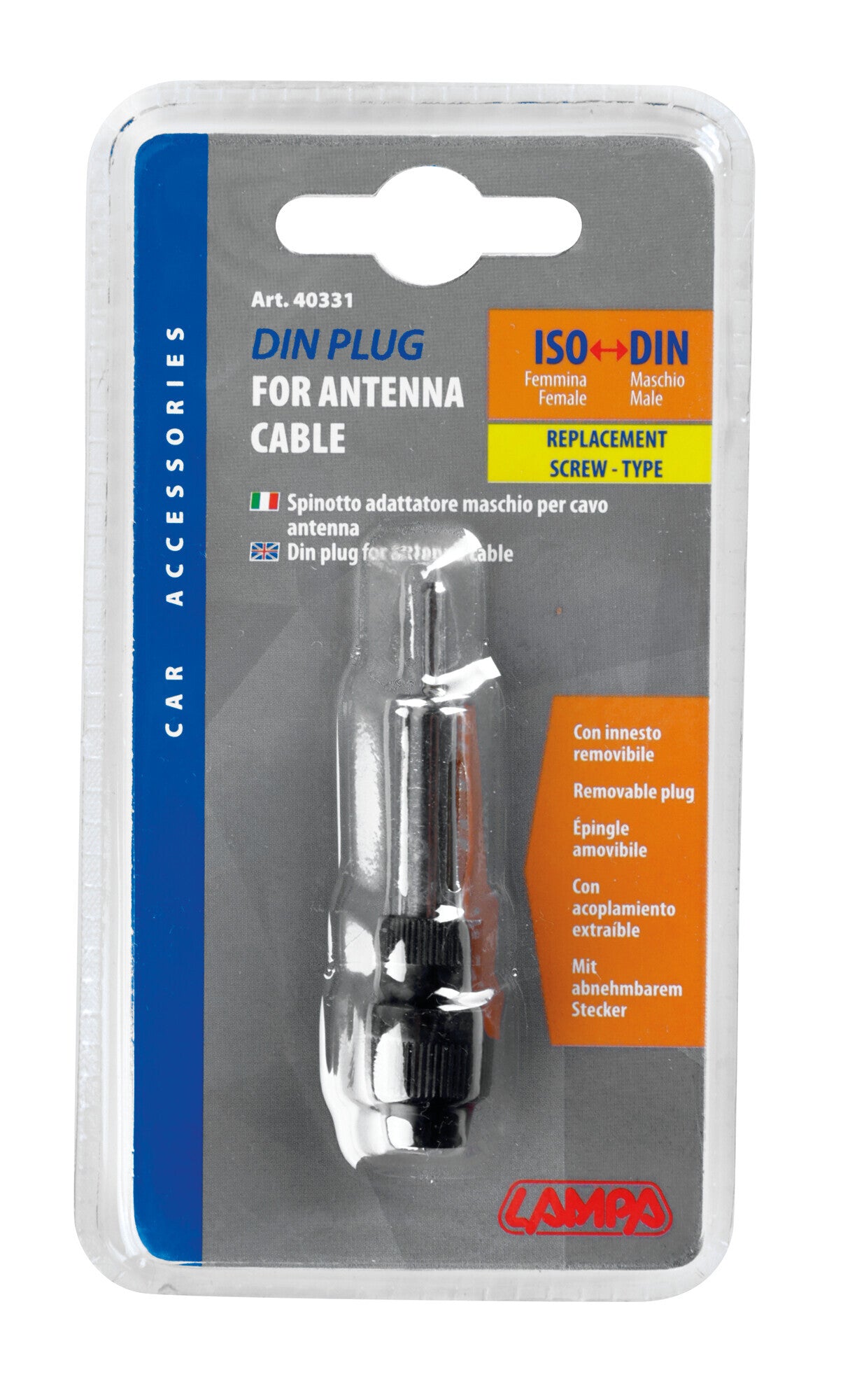 Spinotto DIN maschio per cavo antenna