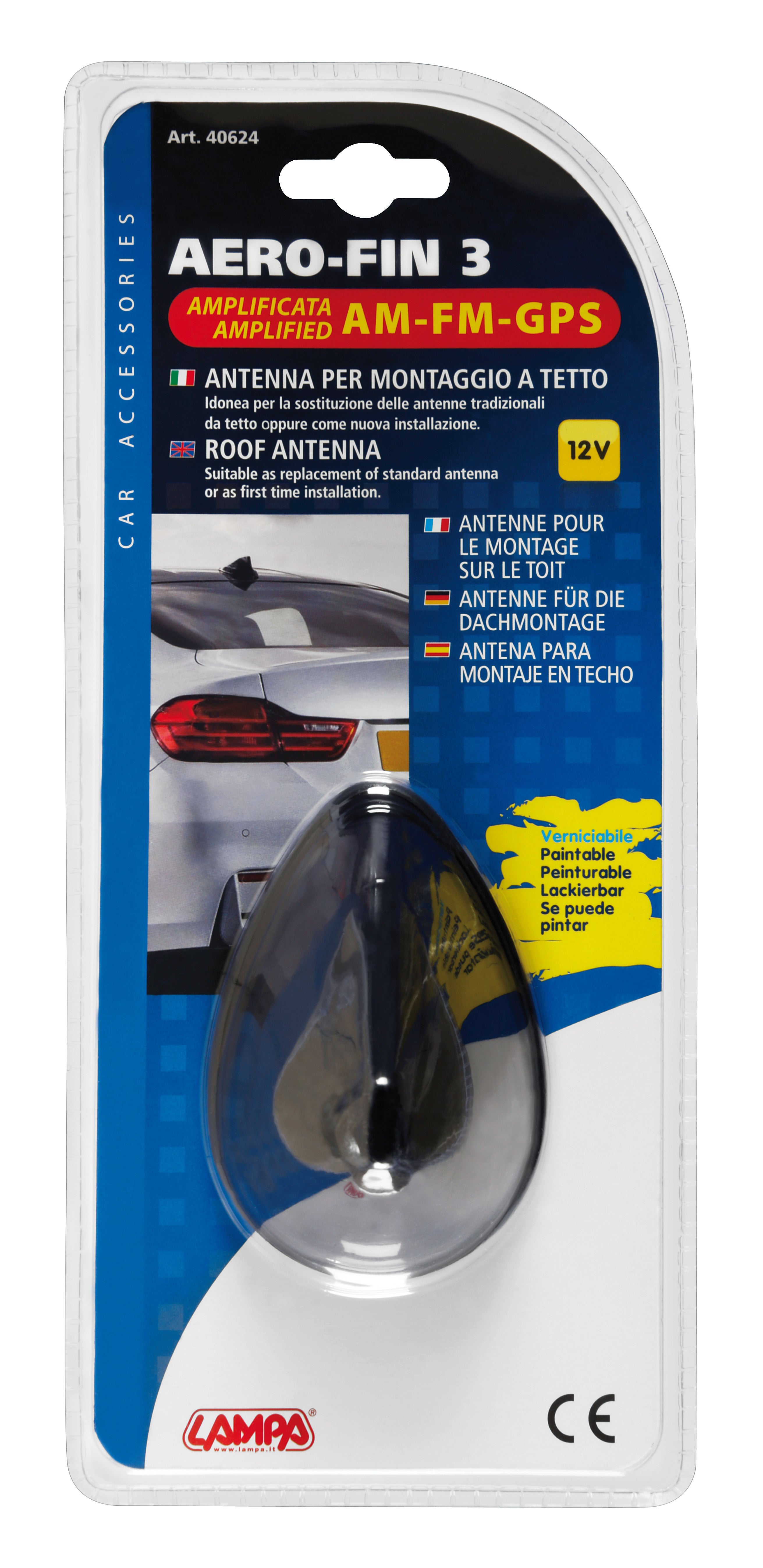 Aero-Fin 3, antenna amplificata AM/FM/GPS