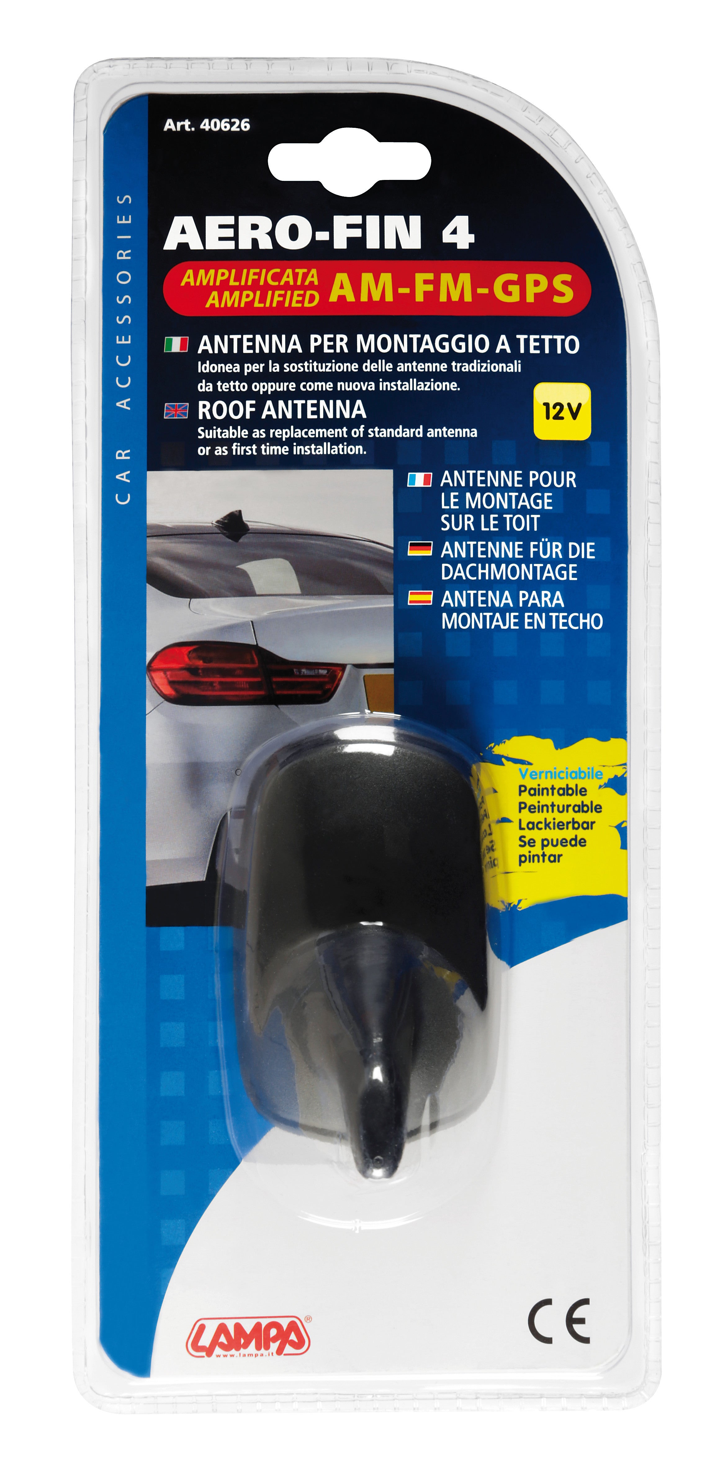 Aero-Fin 4, antenna amplificata AM/FM/GPS