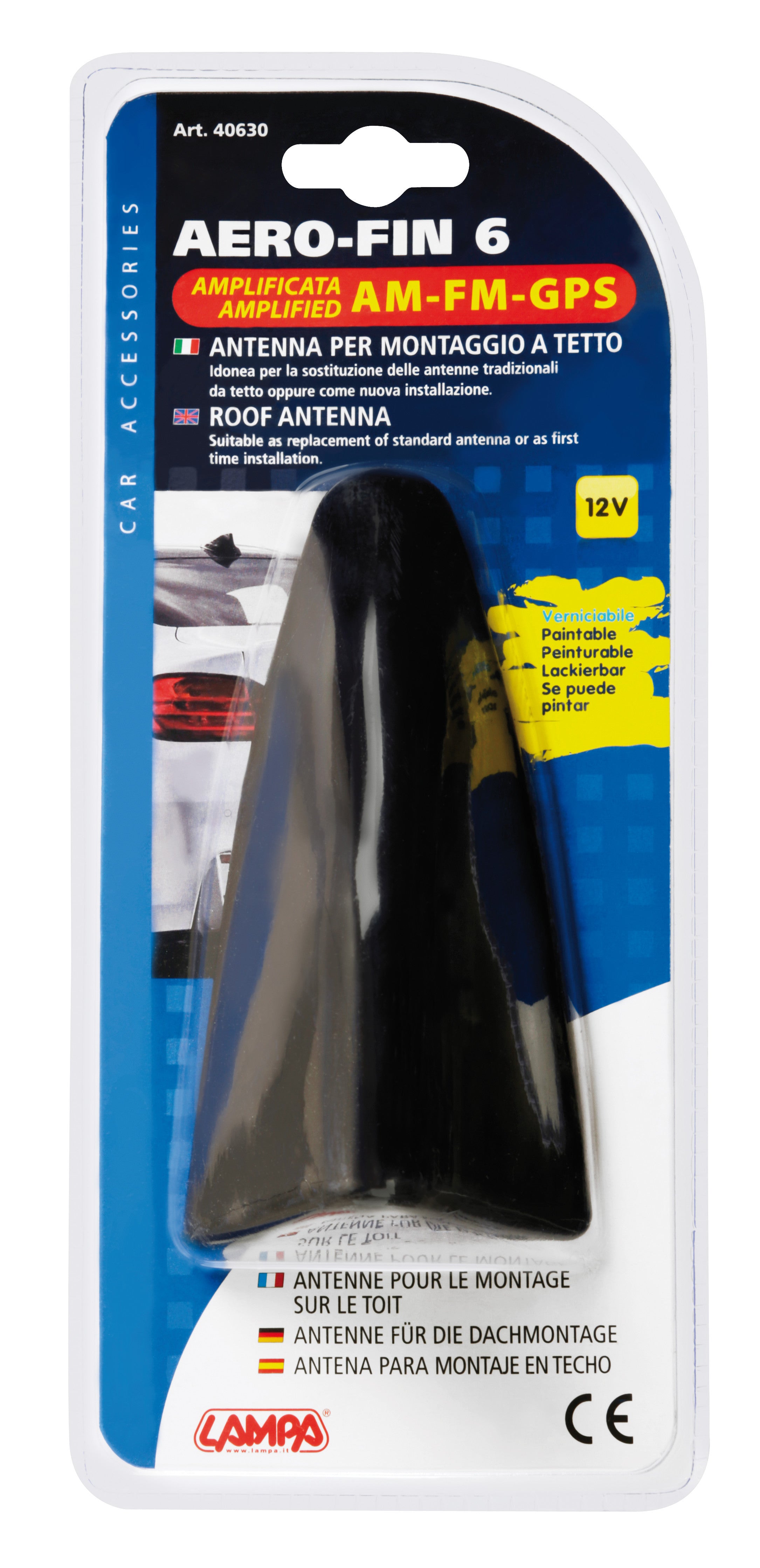 Aero-Fin 6, antenna amplificata AM/FM/GPS
