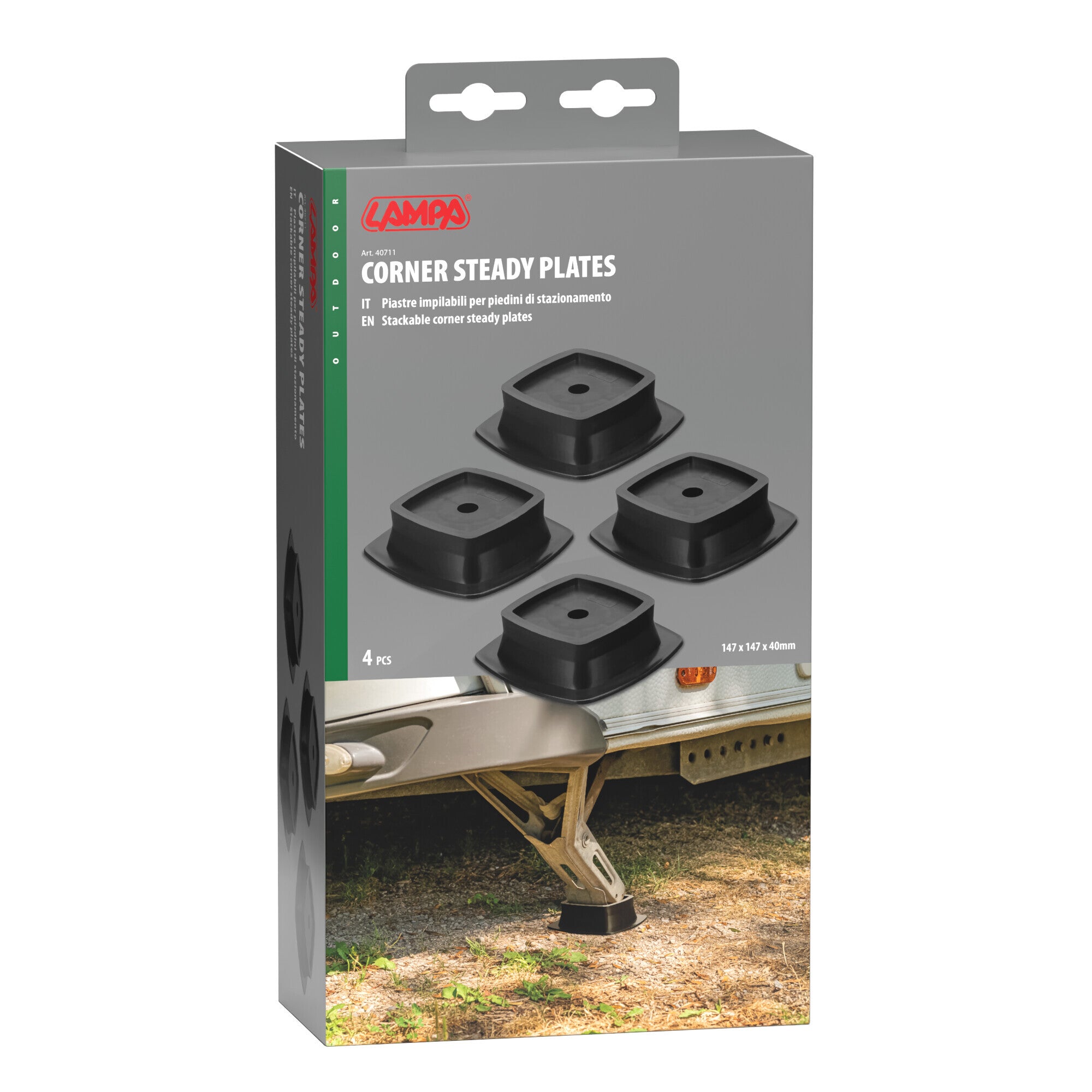 Piastre impilabili per piedini di stazionamento, set 4 pz