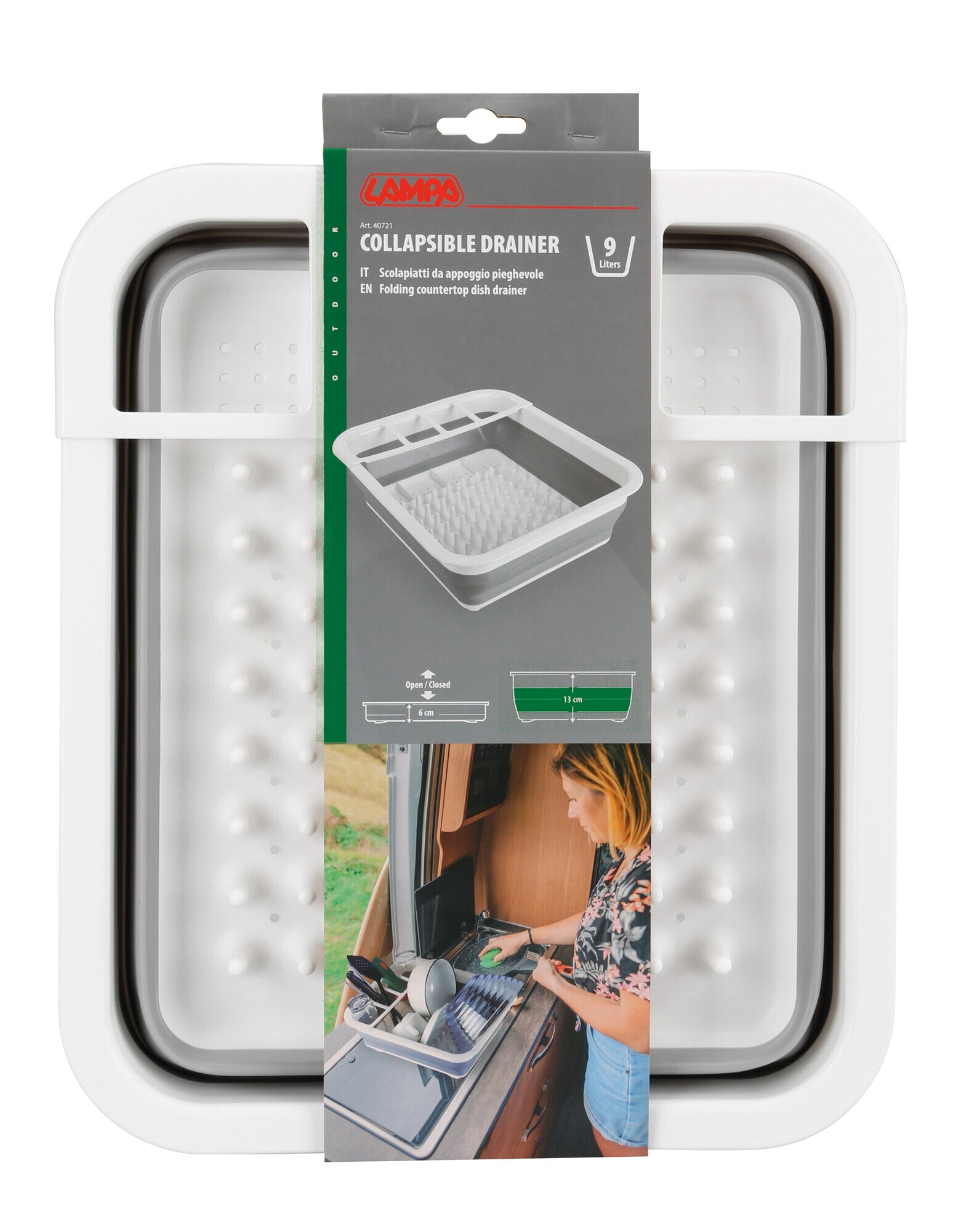 Scolapiatti da appoggio pieghevole - 9 L