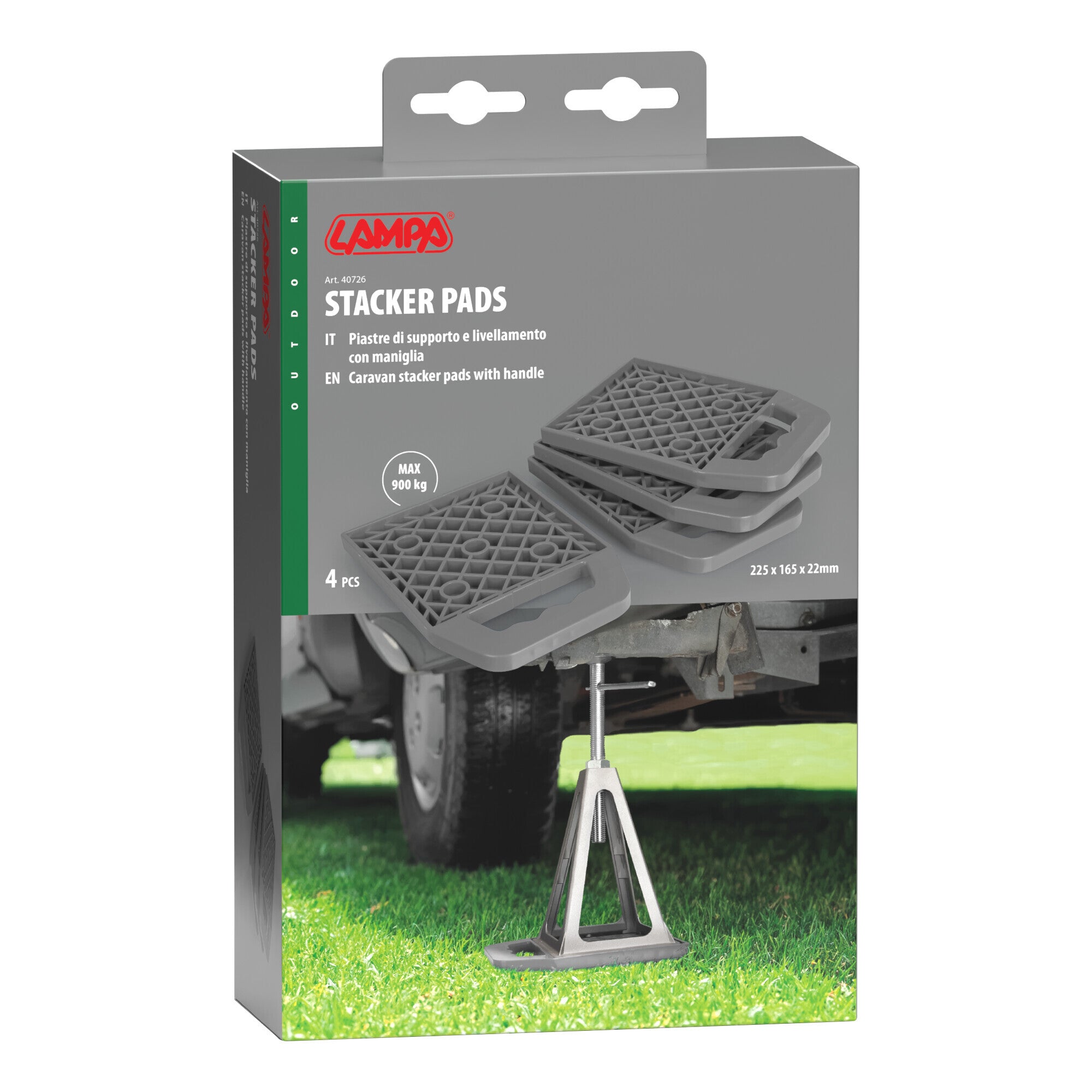 Piastre di supporto e livellamento con maniglia, set 4 pz