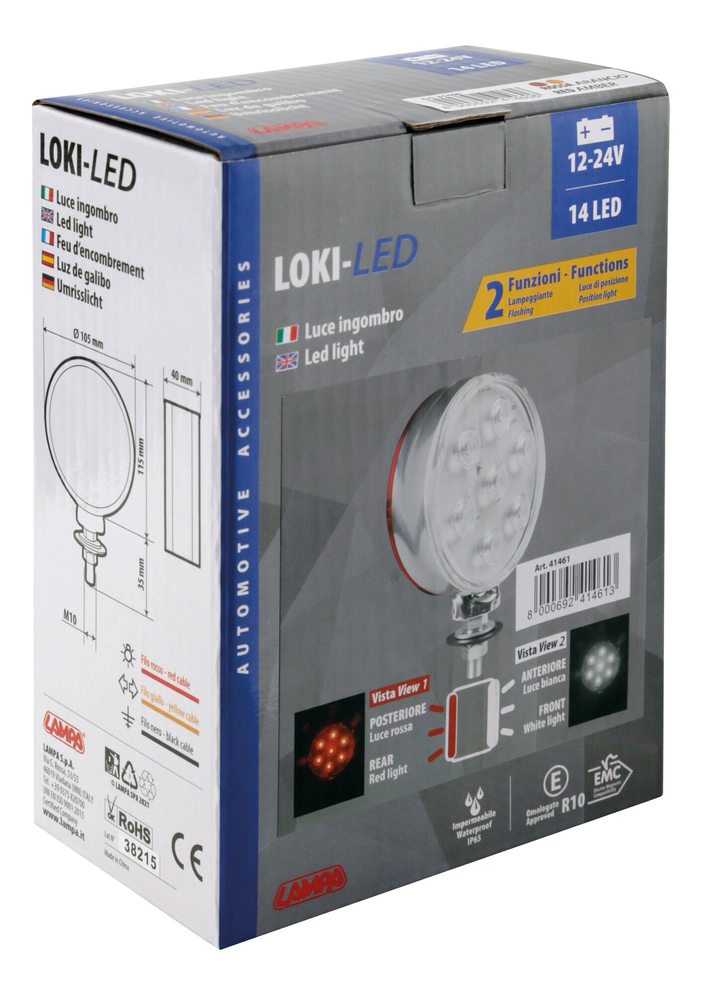 Loki-Led, luce decorativa, doppia funzione - 14 Led - 12/24V - Rosso/Bianco