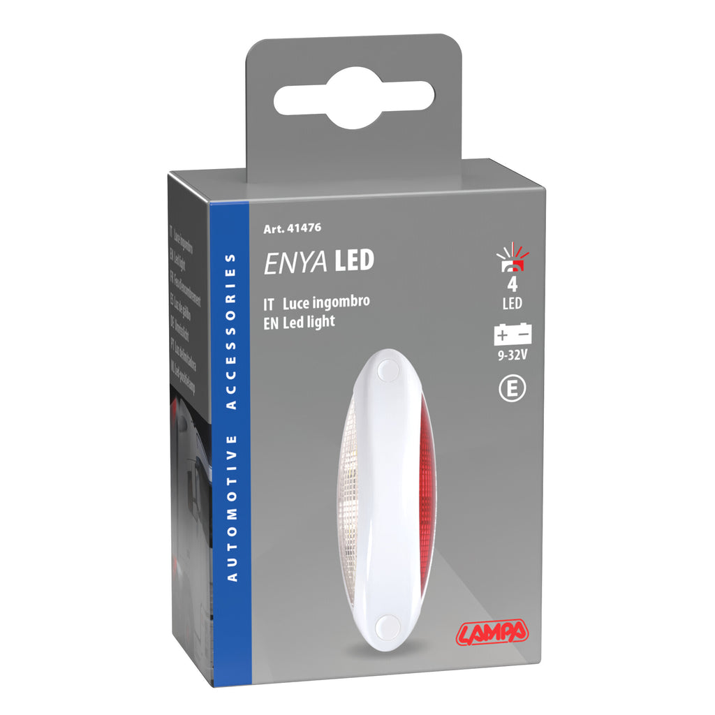 Luce ingombro - 4 Led - 12/24V - Bianco/Rosso - Scocca bianco