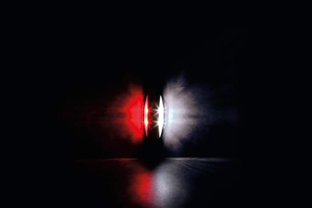 Luce ingombro - 4 Led - 12/24V - Bianco/Rosso - Scocca nero