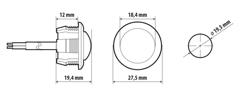 Luce ingombro - 1 Led - 12/24V - Bianco