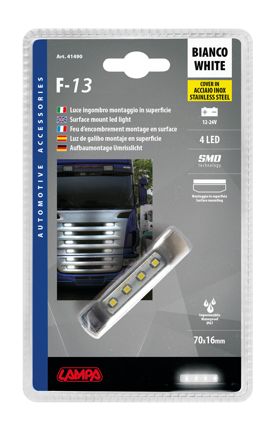 Luce decorativa - 4 Led - 12/24V - Bianco