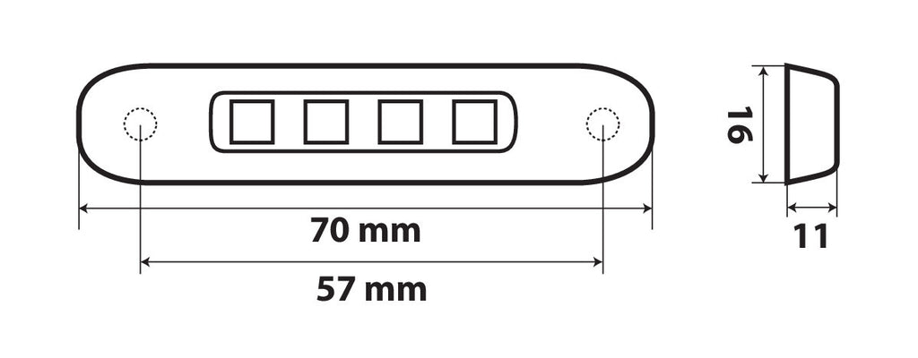Luce decorativa - 4 Led - 12/24V - Rosso