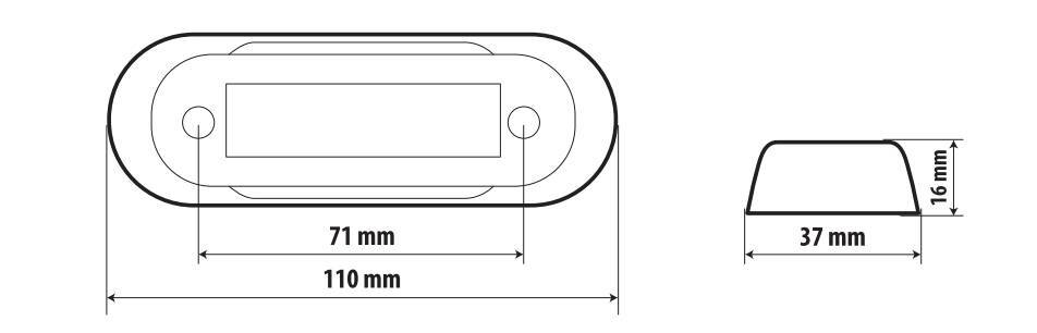 Luce ingombro - 4 Led - 12/24V - Arancio