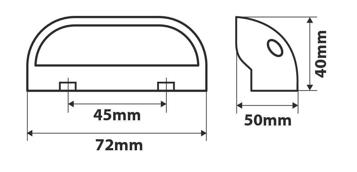 Fanale a 5 Led smd, illuminazione targa, 10/30V