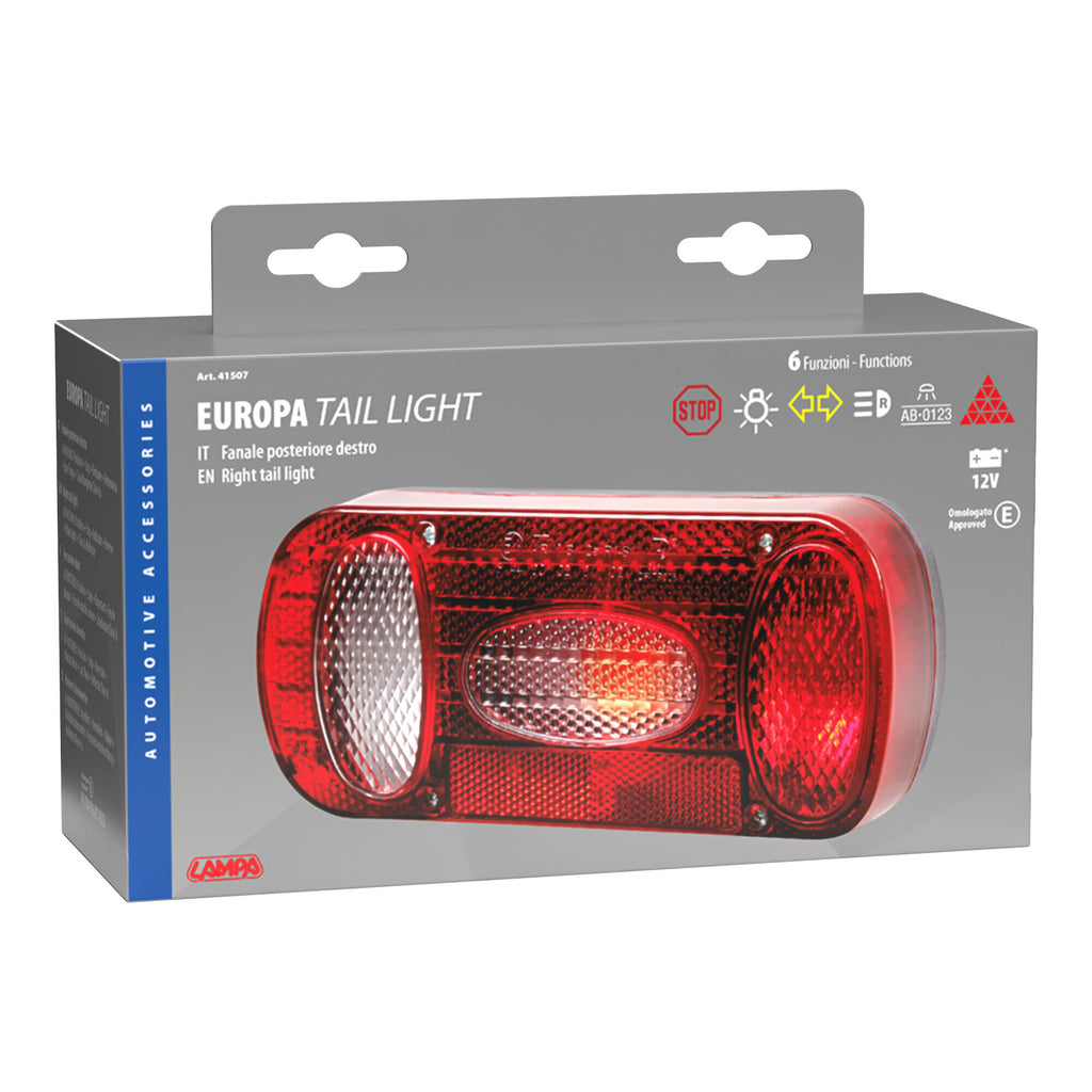 Europa, fanale posteriore 6 funzioni 12V - Destro