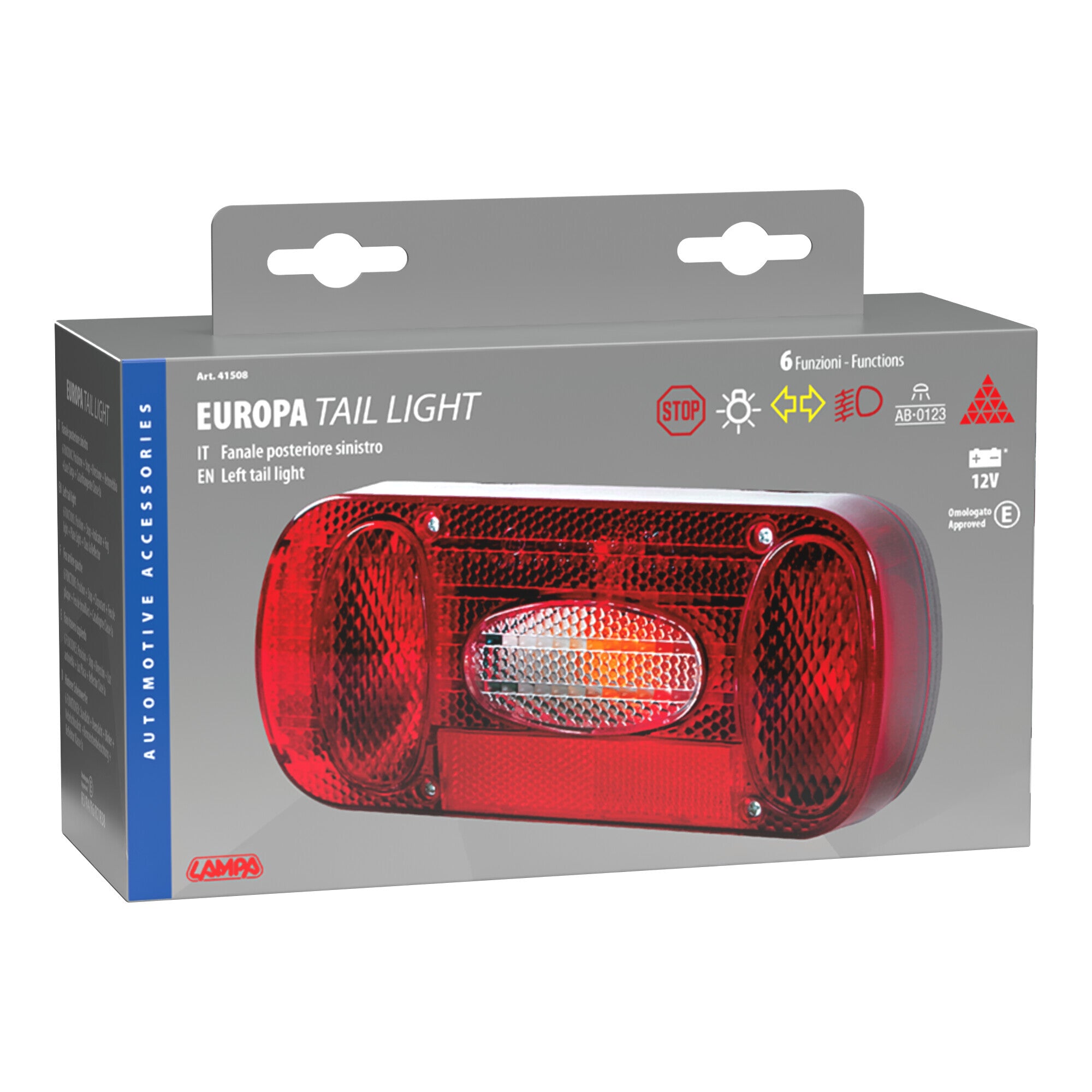 Europa, fanale posteriore 6 funzioni 12V - Sinistro