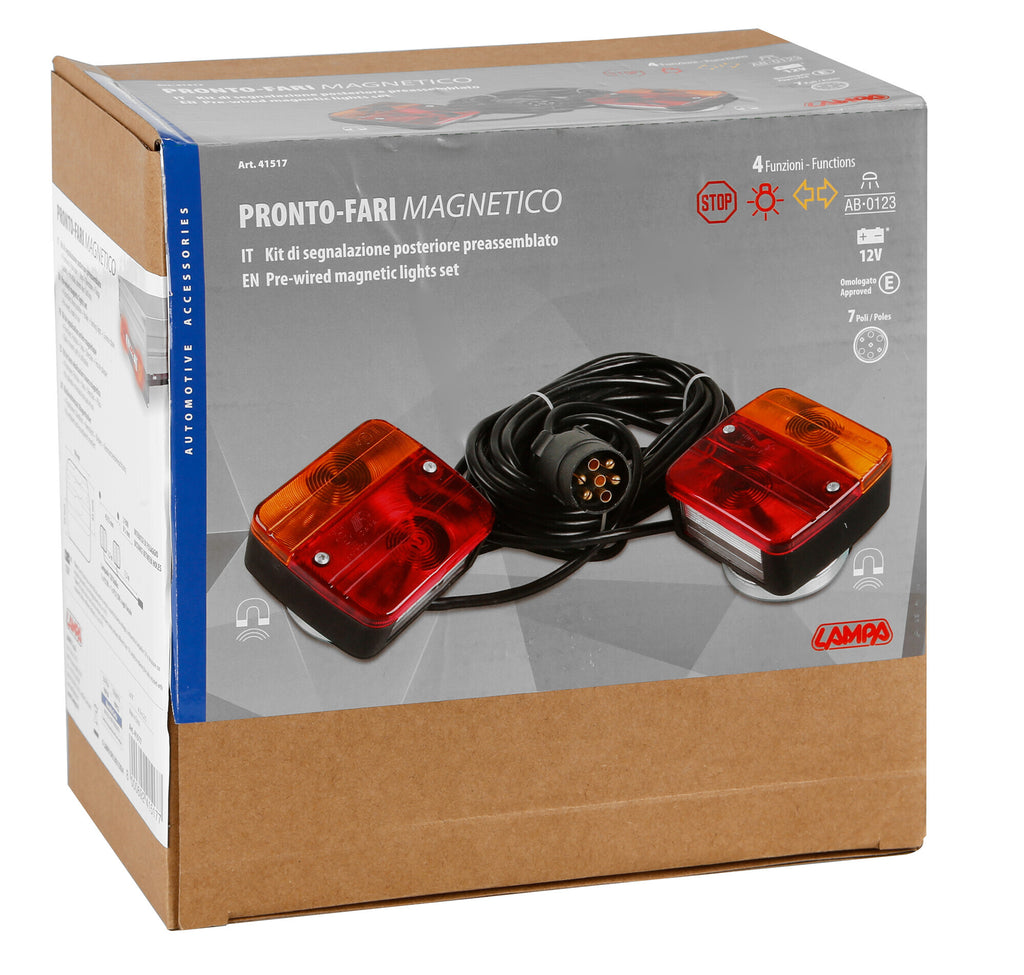 Pronto-Fari, kit di segnalazione posteriore magnetico, 12V
