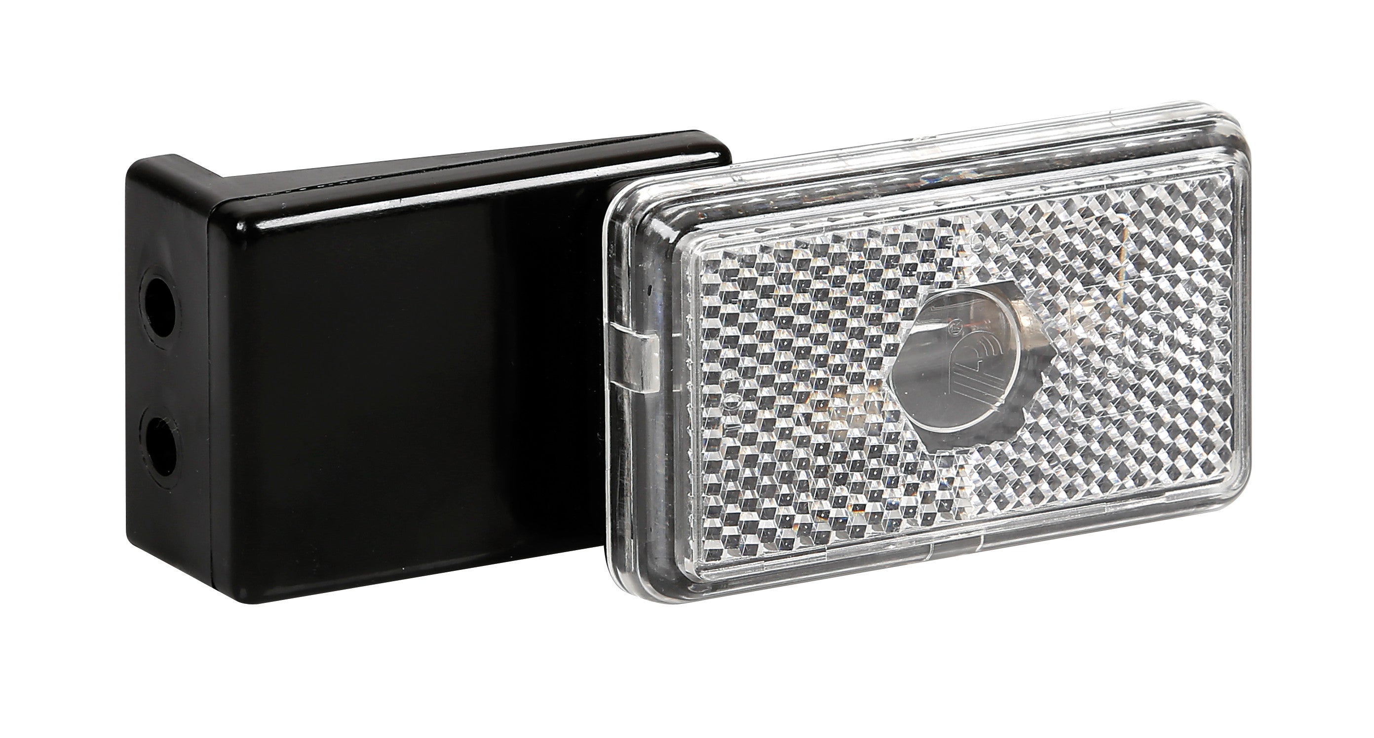 Luce ingombro con catarifrangente e staffa - 12/24V - Bianco