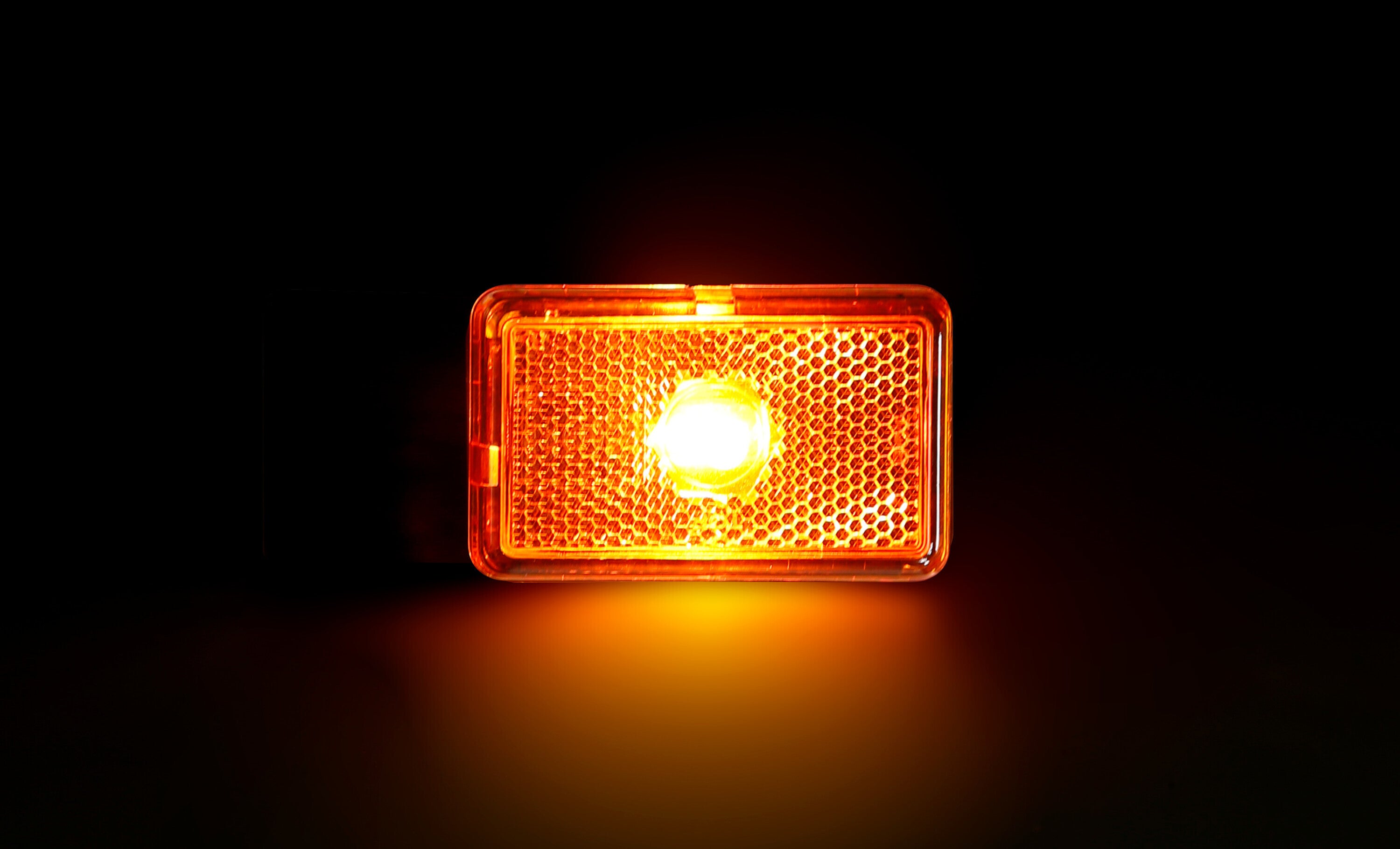 Luce ingombro con catarifrangente e staffa - 12/24V - Arancio